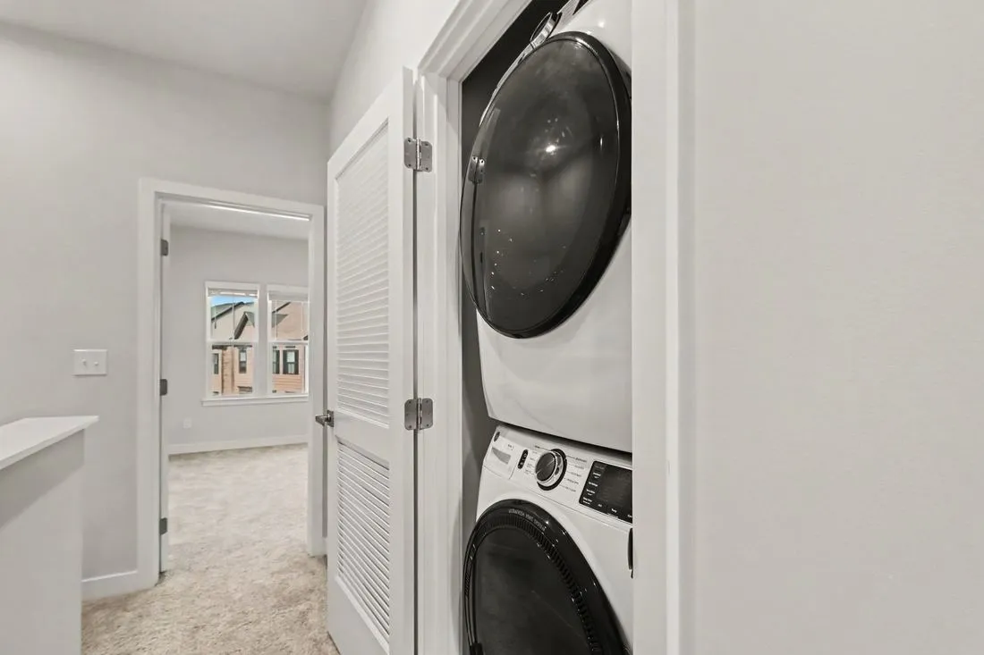 Stacked washer and dryer on the third floor