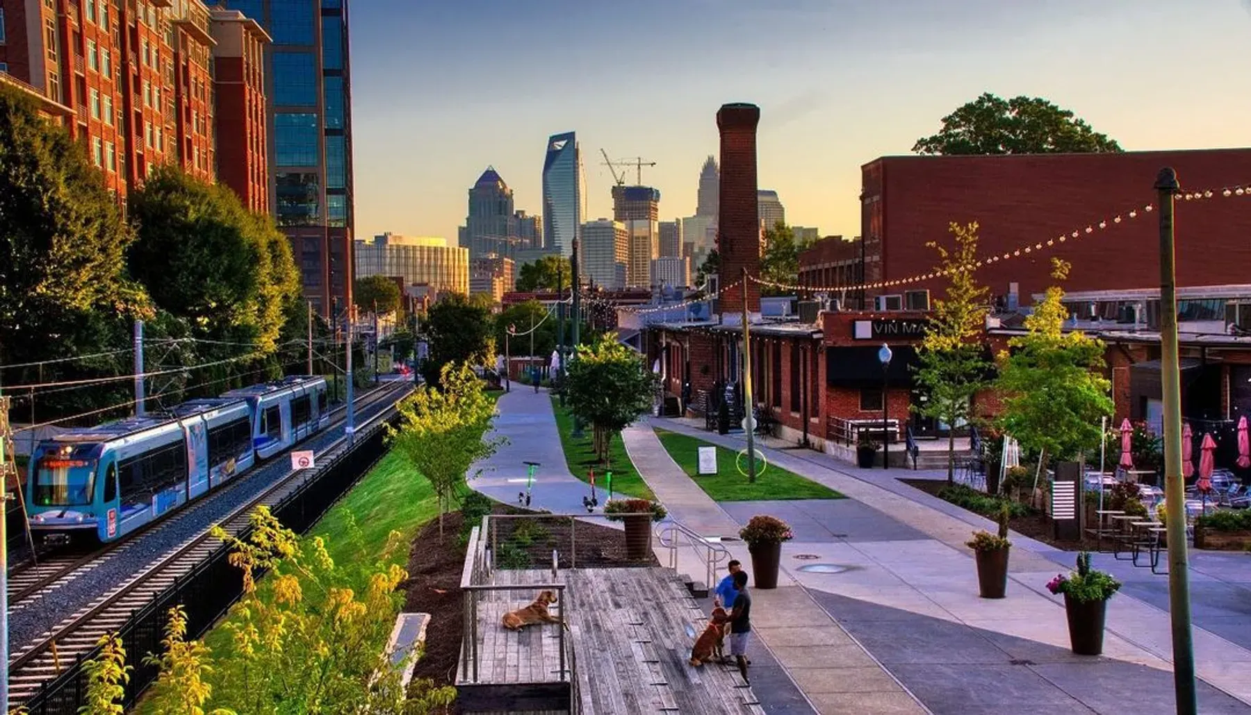 The South End rail trail corridor in Charlotte