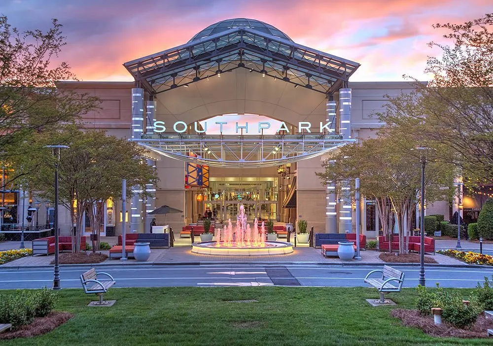 The SouthPark district in Charlotte, one of the commercial hubs the market snapshot below covers